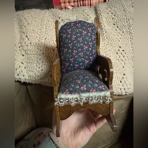 Floral Patterned Miniature Rocking Chair